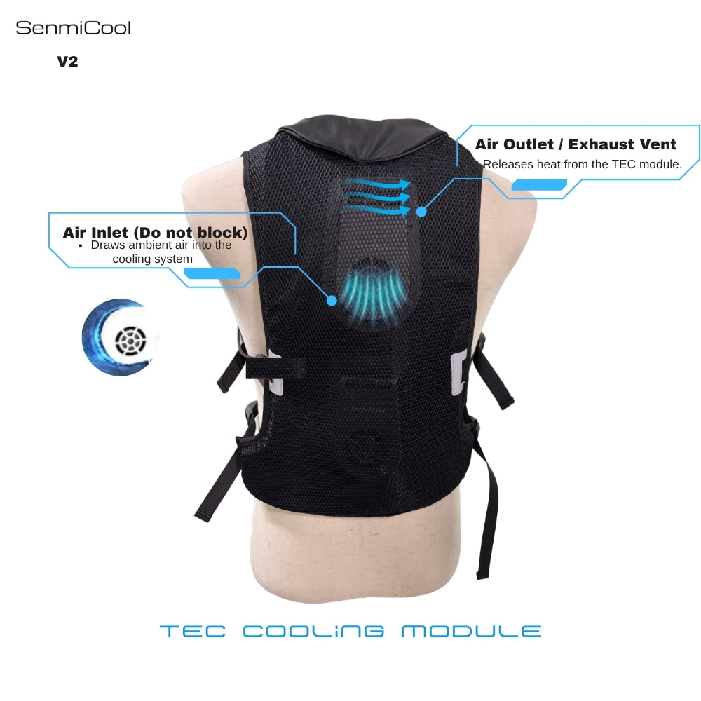 SenmiCool V2 TEC Cooling Vest | Single Cooling Kit | Dual-Turbine Circulating Air Cooling System | Outdoor & Industrial Wearable Cooling Solution