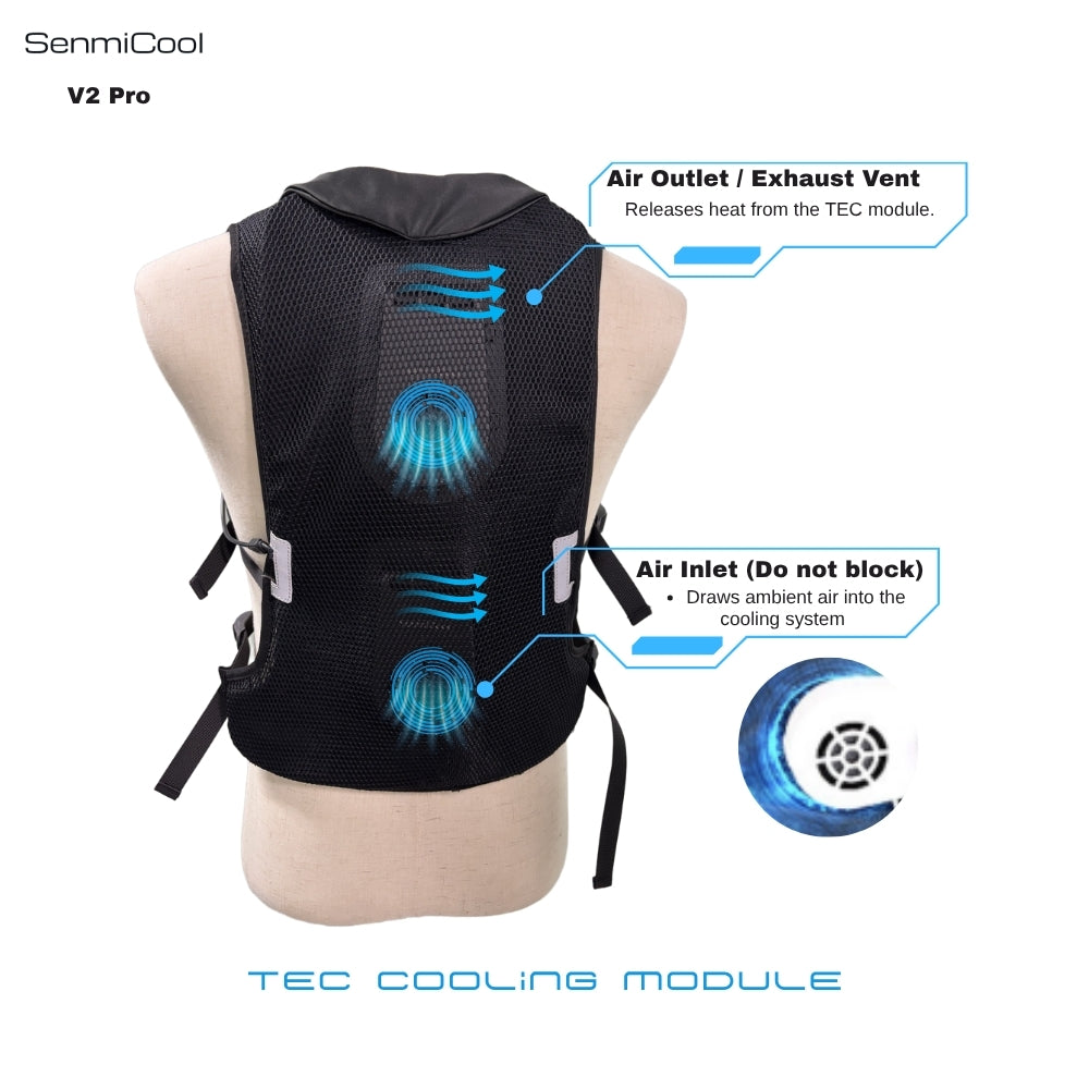 SenmiCool V2 Pro TEC Cooling Vest | Dual-Turbine Circulating Air Cooling System | Outdoor & Industrial-Grade Wearable Cooling Solution