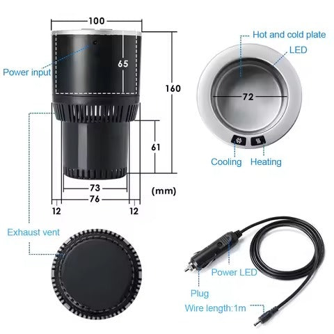 SenmiCool SM306 Smart Car Heating & Cooling Cup | TEC Temperature Control | Plug-in Auto Beverage Chiller & Warmer