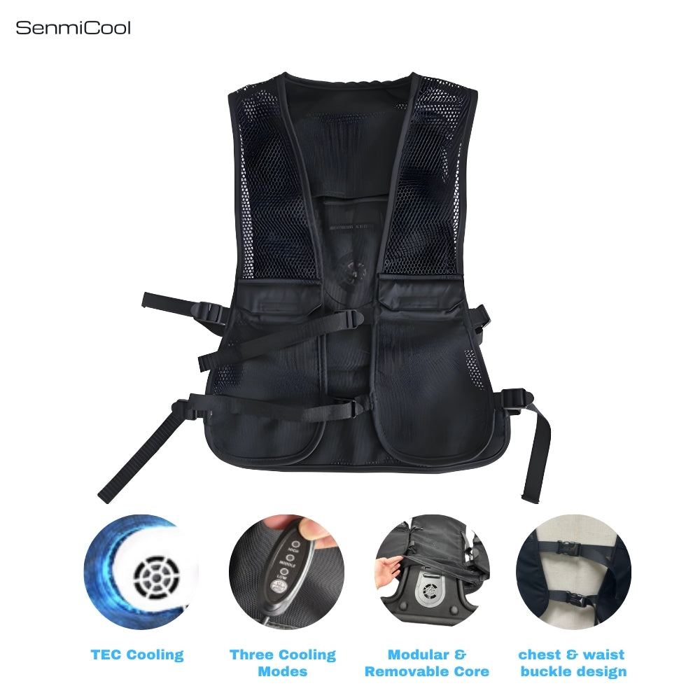 SenmiCool V2 TEC Cooling Vest | Single Cooling Kit | Dual-Turbine Circulating Air Cooling System | Outdoor & Industrial Wearable Cooling Solution