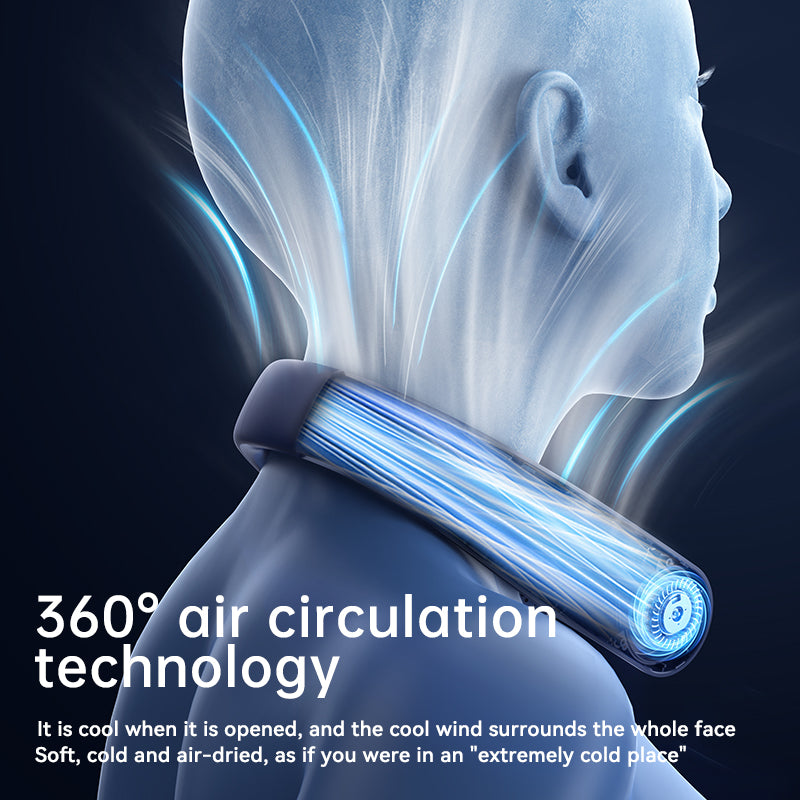 N25 TEC Bladeless Hanging Neck Fan - Hands-Free Wearable Cooling Fan with LED Display
